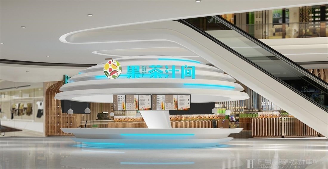 【果茶之間】奶茶店餐飲空間設(shè)計(jì)案例圖片 2