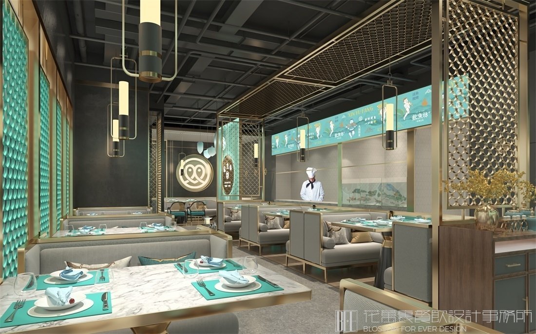【歆魚(yú)坊】中餐餐飲空間設(shè)計(jì)案例圖片3