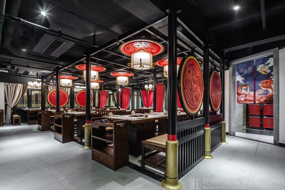 【東灶魚頭】火鍋店餐飲空間設(shè)計案例圖片 1