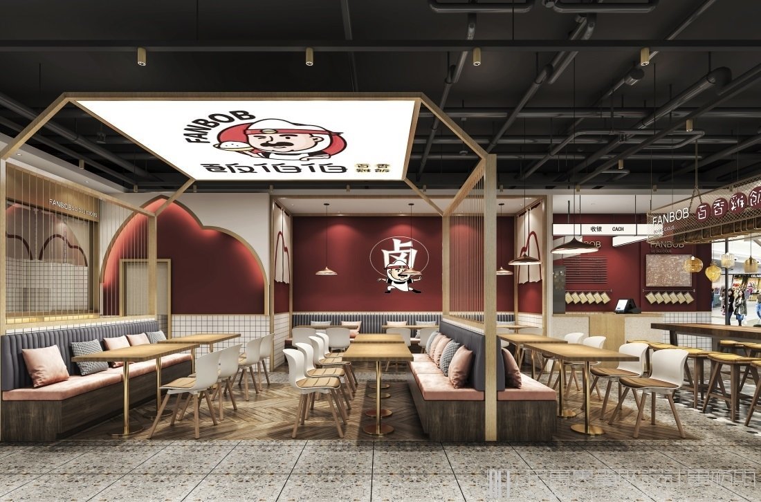 【飯伯伯】快餐店餐飲空間設(shè)計案例圖片 4